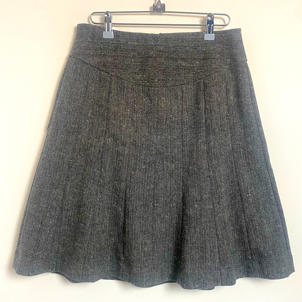 Banana Republic Wool Blend Pleated Skirt Gray Size 4 Academia Classic Preppy - Picture 3 of 9